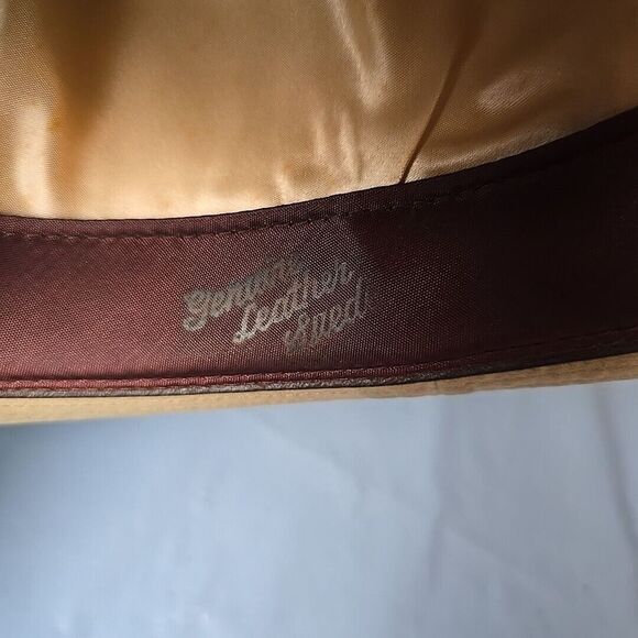 Stetson Fedora Hat Size 7  Tan Suede Leather Vintage Union Tag - Picture 11 of 11